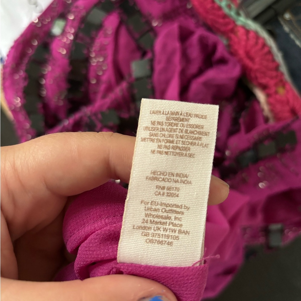 Free People Magenta Beaded Mini Dress - Picture 5 of 5